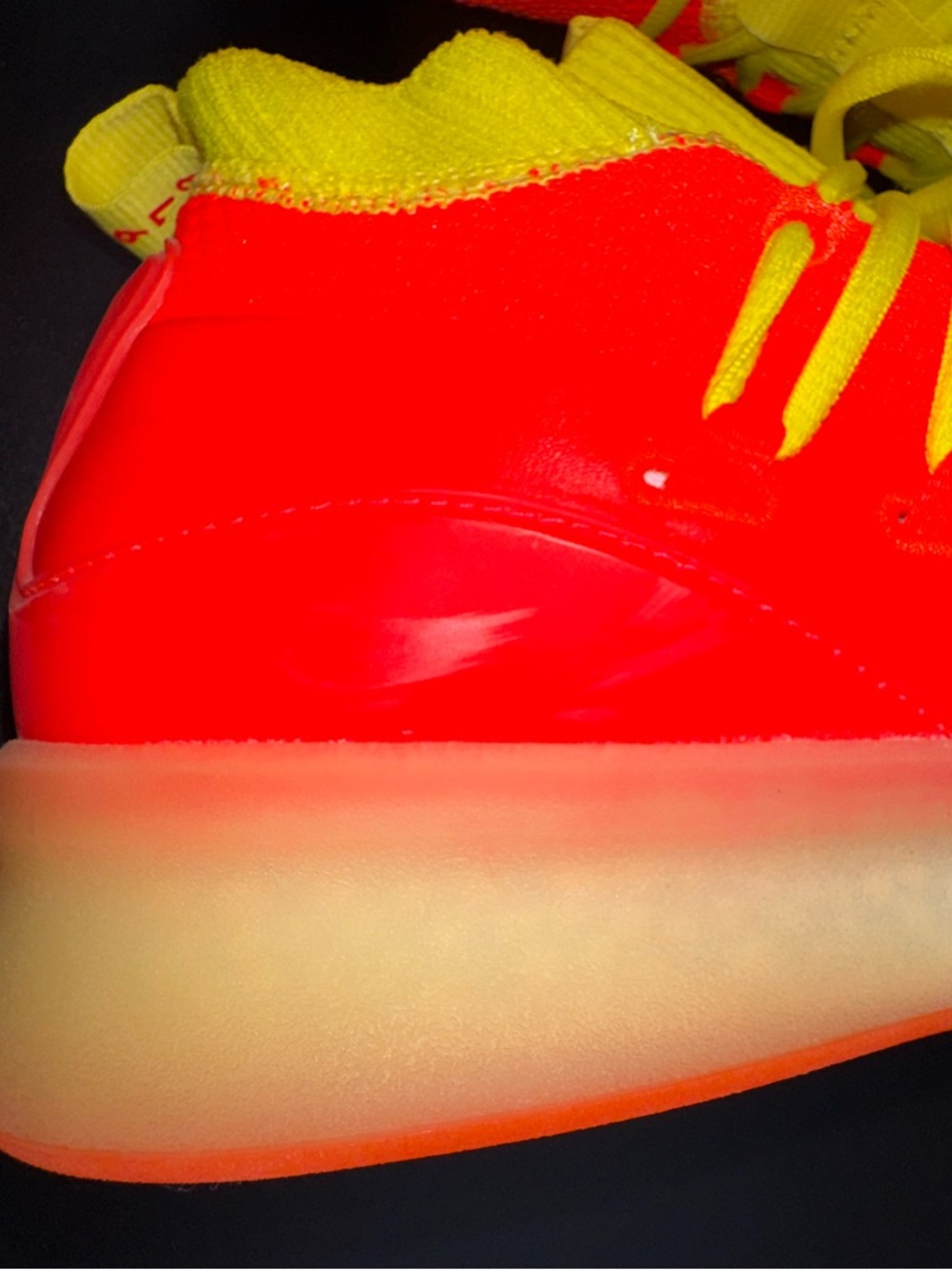 Puma Clyde Court Neon Orange Sneakers Men’s 10 Women’s 11.5 Glow Sole High Top - Picture 12 of 17